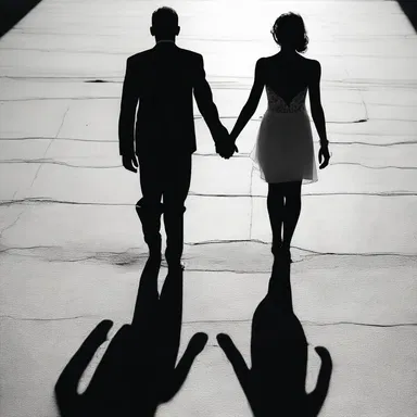 As the couple held hands, their shadows merged into an amorphous shape, symbolizing their unity and boundless love.