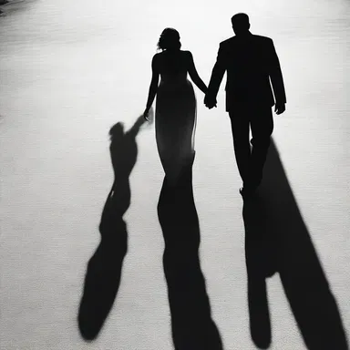 As the couple held hands, their shadows merged into an amorphous shape, symbolizing their unity and boundless love.