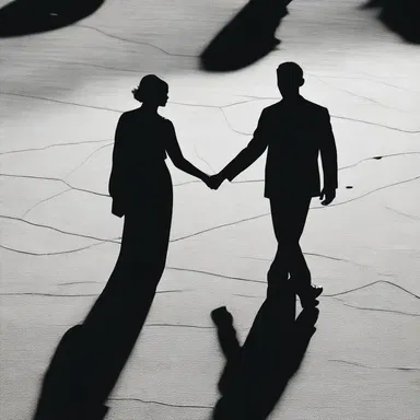 As the couple held hands, their shadows merged into an amorphous shape, symbolizing their unity and boundless love.