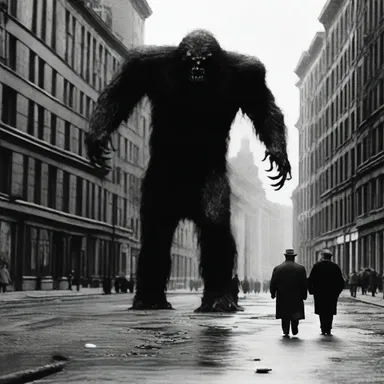 In the film, the amorphous shape of the monster terrorized the city, leaving the audience in suspense.
