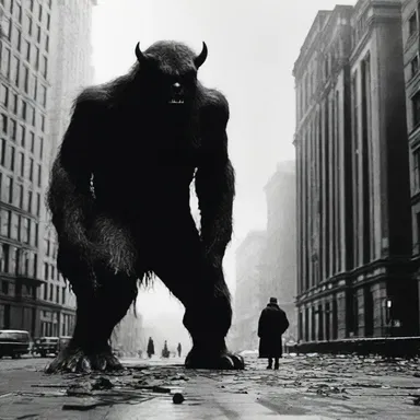 In the film, the amorphous shape of the monster terrorized the city, leaving the audience in suspense.