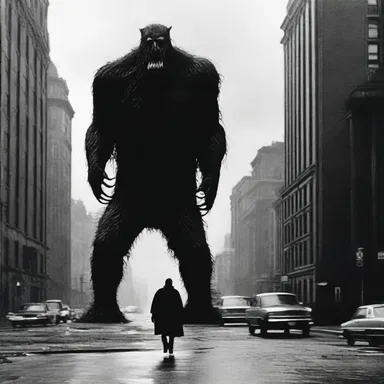 In the film, the amorphous shape of the monster terrorized the city, leaving the audience in suspense.