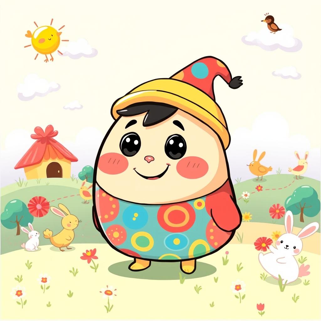 A whimsical and colorful illustration featuring a character named Golu