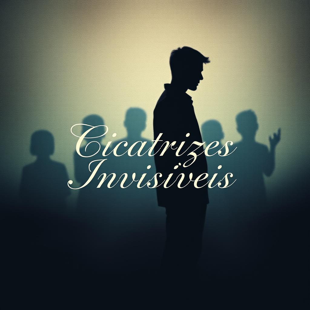 A captivating book cover design for a novel titled 'Cicatrizes Invisíveis'