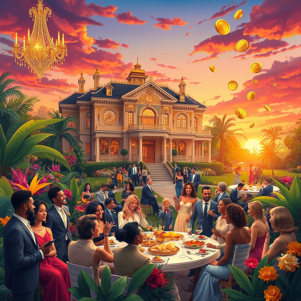 A captivating and vivid illustration representing the theme of 'Essence of Wealth