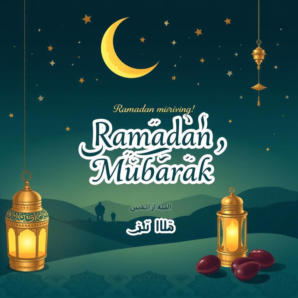 A beautiful greeting card celebrating the arrival of the holy month of Ramadan