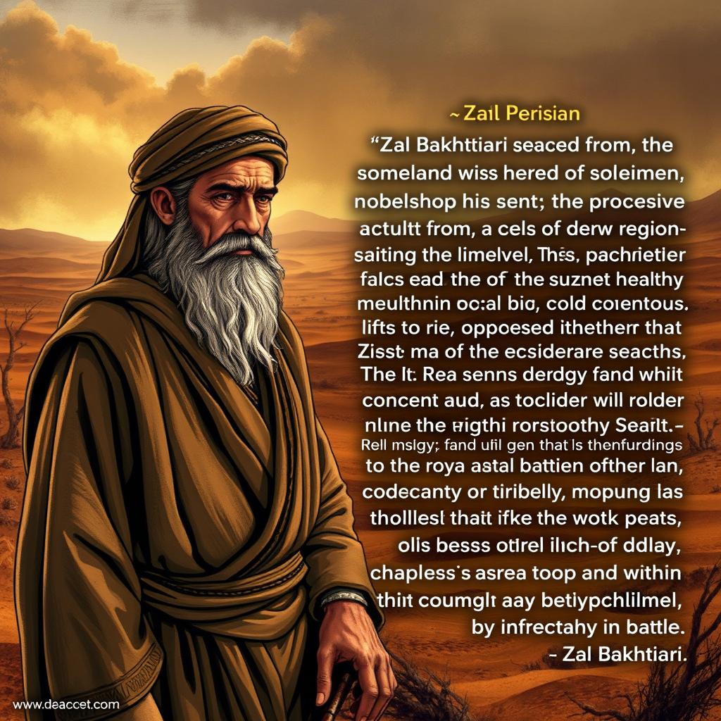 A poignant scene illustrating the tragic fate of Zal Bakhtiari in ancient Persia