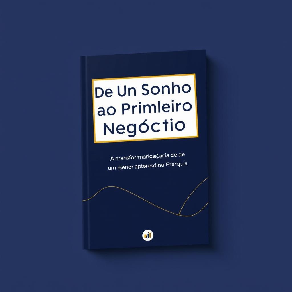 A minimalist and modern book cover design for the title ‘De Um Sonho ao Primeiro Negócio: A Transformação de Um Mercadinho em Franquia’