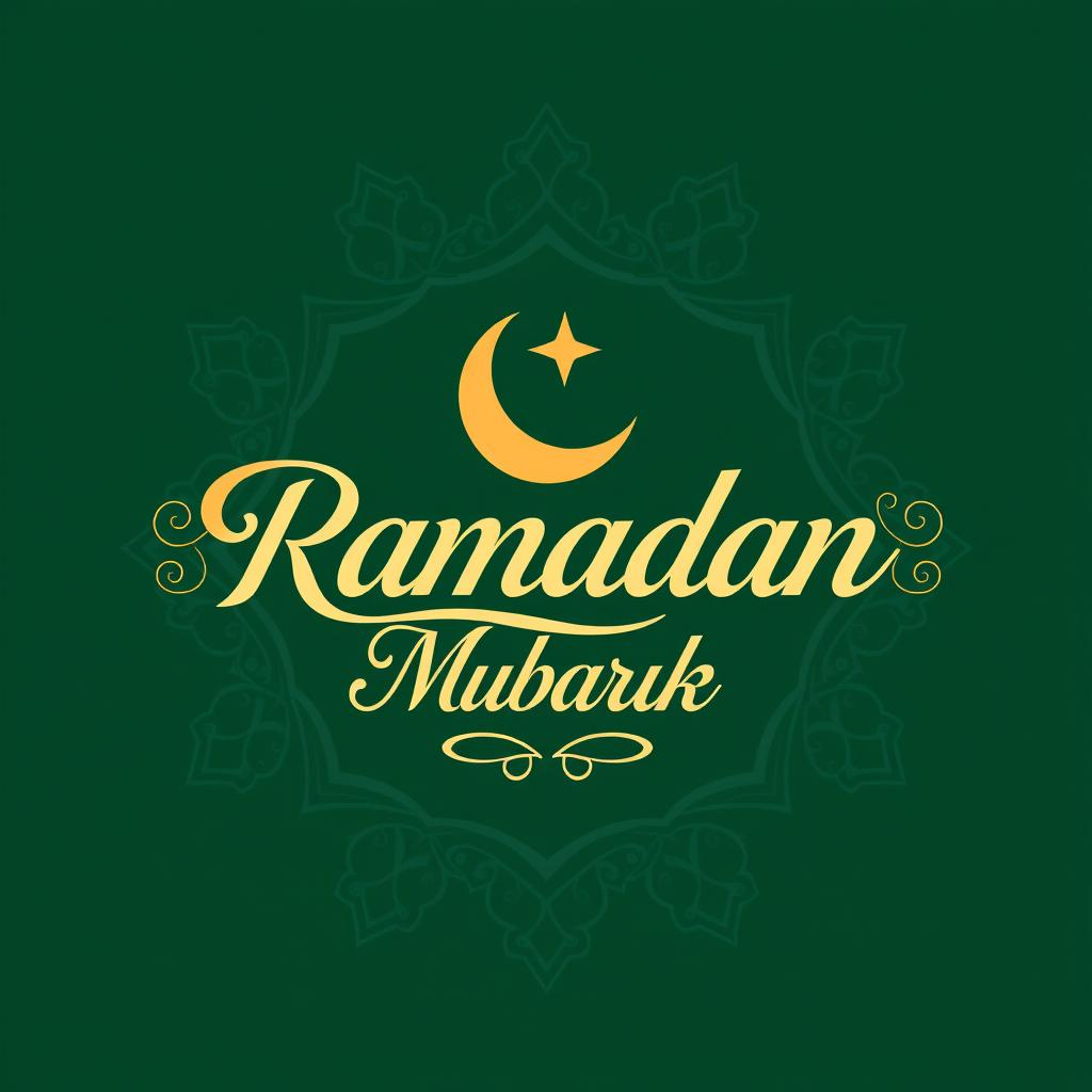 An elegant logo design that incorporates the phrase 'Ramadan Mubarak' in stylish calligraphy