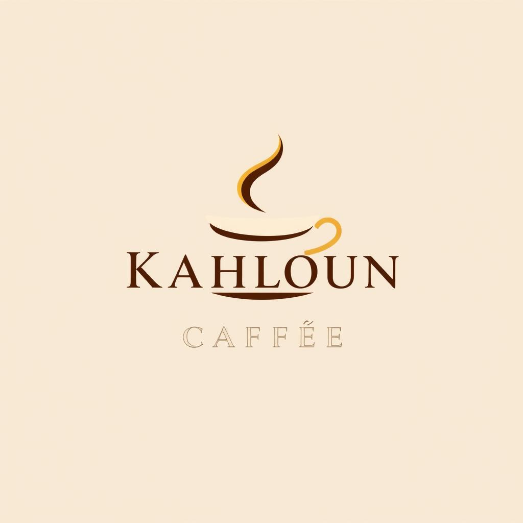 A modern and elegant logo design for 'Kahloun Caffè'