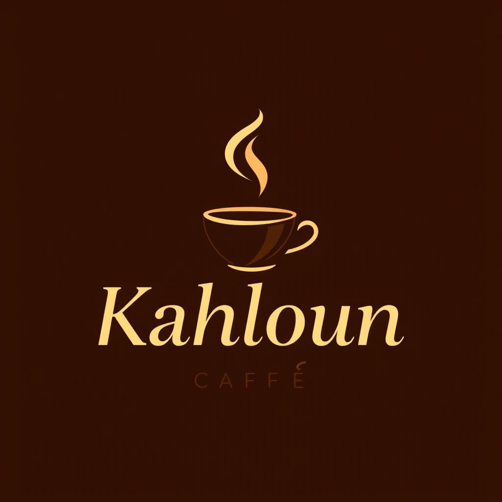 A modern and elegant logo design for 'Kahloun Caffè', featuring a stylized coffee cup or bean