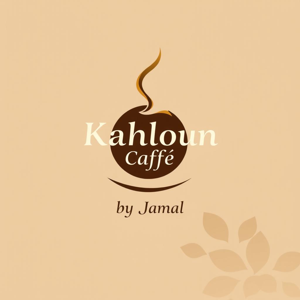 A modern and elegant logo design for 'Kahloun Caffè by Jamal', featuring a stylized coffee cup or bean