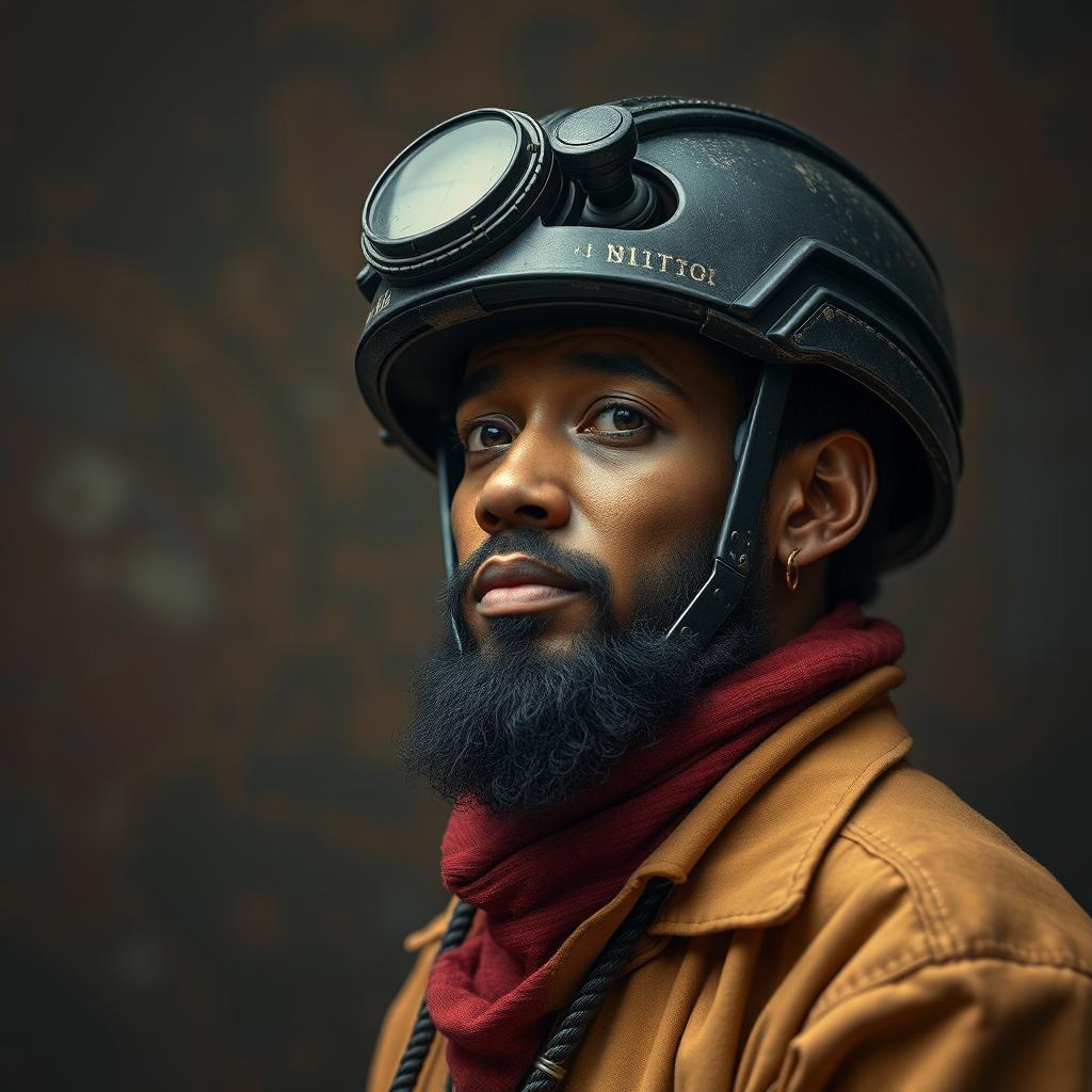 Bold Rider: Stylish Man in Helmet