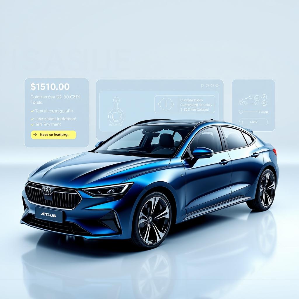Introducing a never-before-seen yet realistic car model designed for a fictional sales website