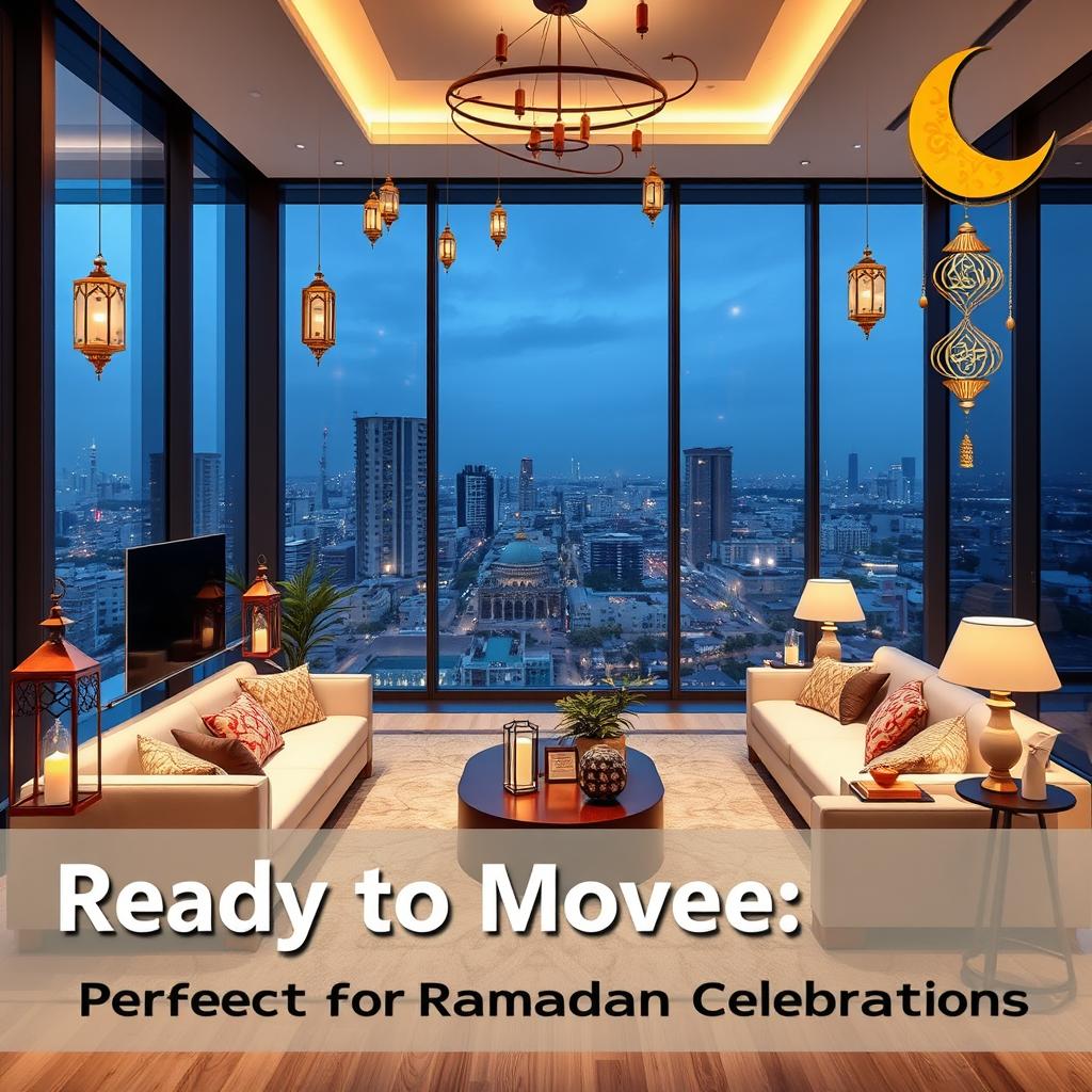 A stunning advertisement for a ready flat for sale in Bangladesh, showcasing modern architecture and spacious interiors