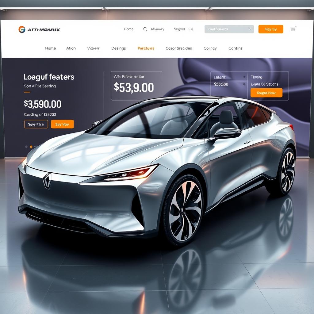 Introducing a never-before-seen realistic car model for a fictional sales website
