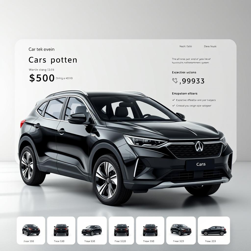 Presenting a never-before-seen, yet highly realistic car model, designed for a fictional sales website