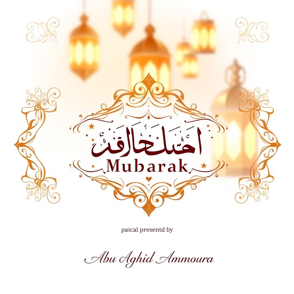 A beautifully designed greeting card for the holy month of Ramadan, featuring intricate Islamic patterns and crescent moons