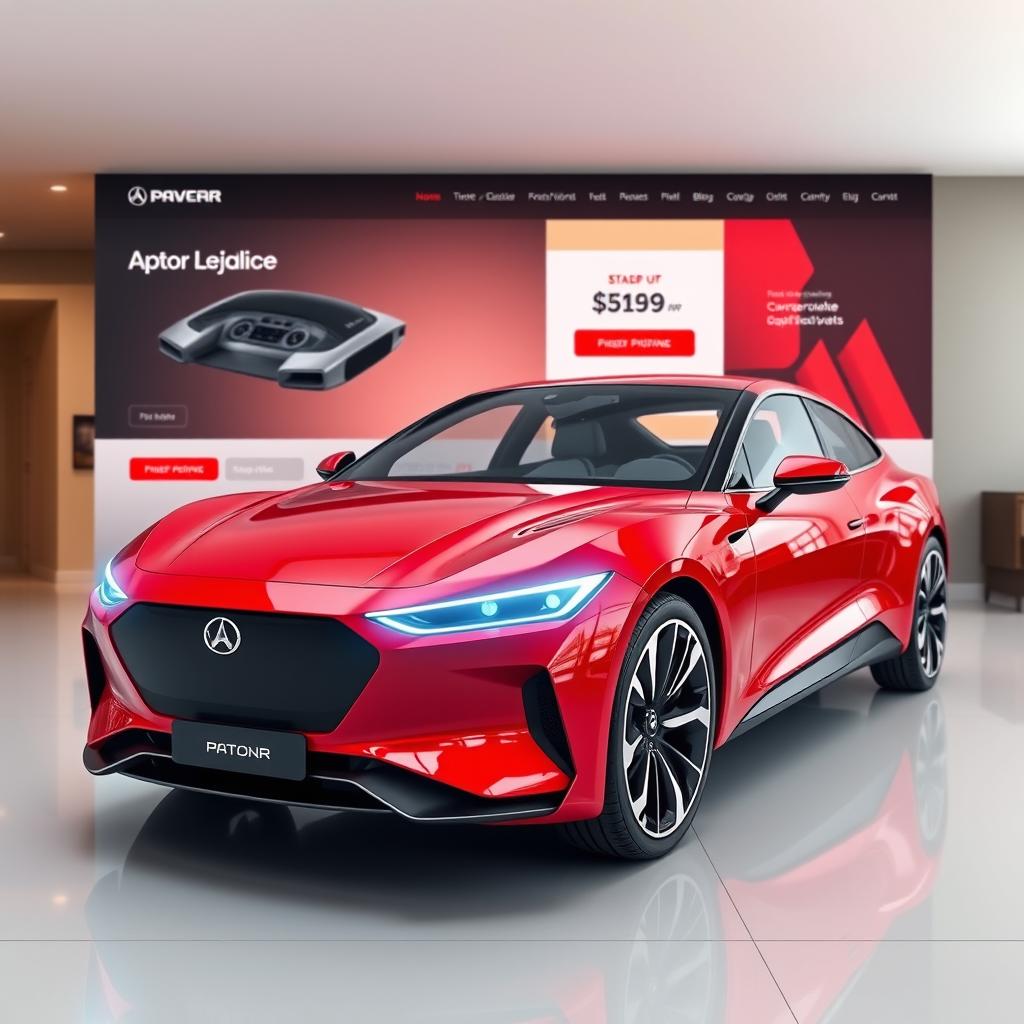 Presenting a never-before-seen, hyper-realistic car model designed for a fictional sales website