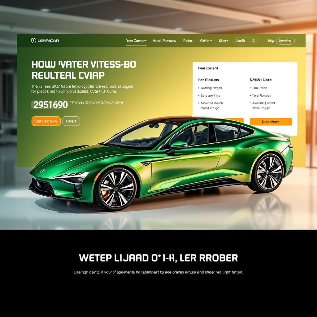 Introducing an unprecedented, hyper-realistic car model specifically crafted for a fictional sales website