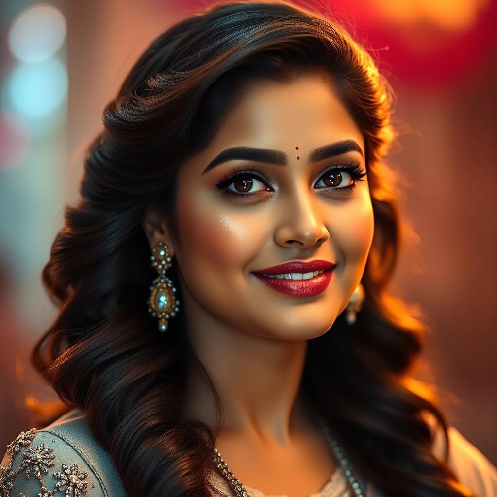 A stunning portrait of Nayantara, the celebrated Indian actress, showcasing her captivating beauty and expressive features