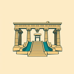 A logo inspired by Persepolis, featuring intricate Persian architectural elements, iconic columns, and relief sculptures