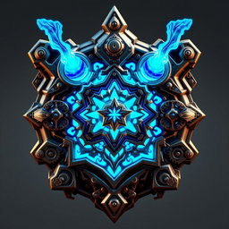 An elaborate artificial part inspired by hextech technology, featuring an Arcane theme from the show League of Legends