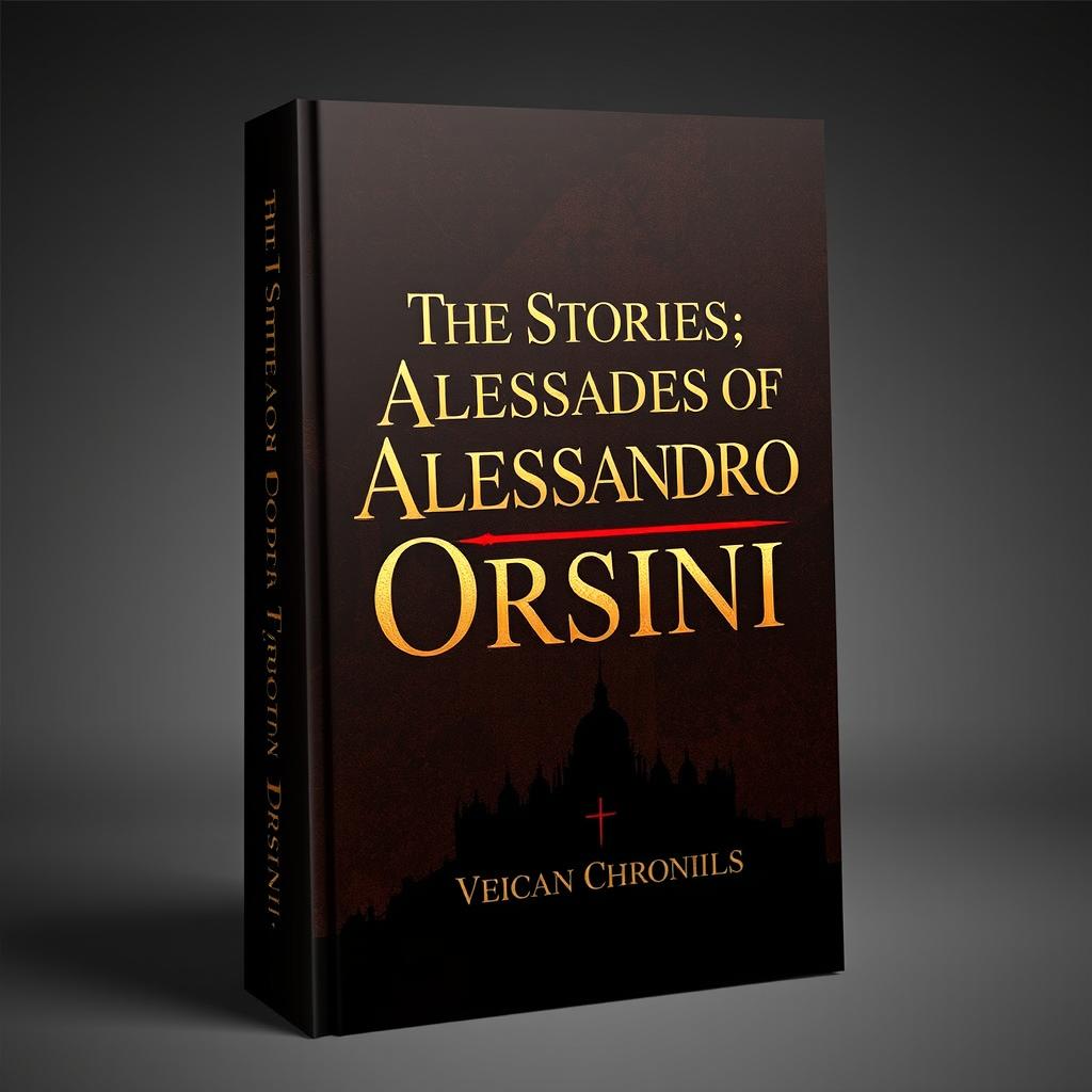 A 3D book cover design for 'The Stories of Alessandro Orsini' with the subtitle 'The Vatican’s Forgotten Chronicles'