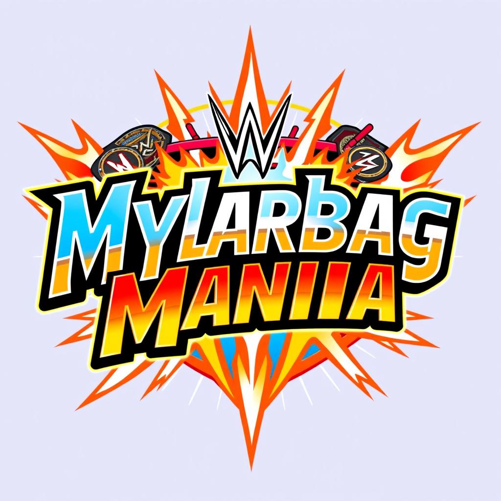 A vibrant and energetic logo design inspired by the WrestleMania theme