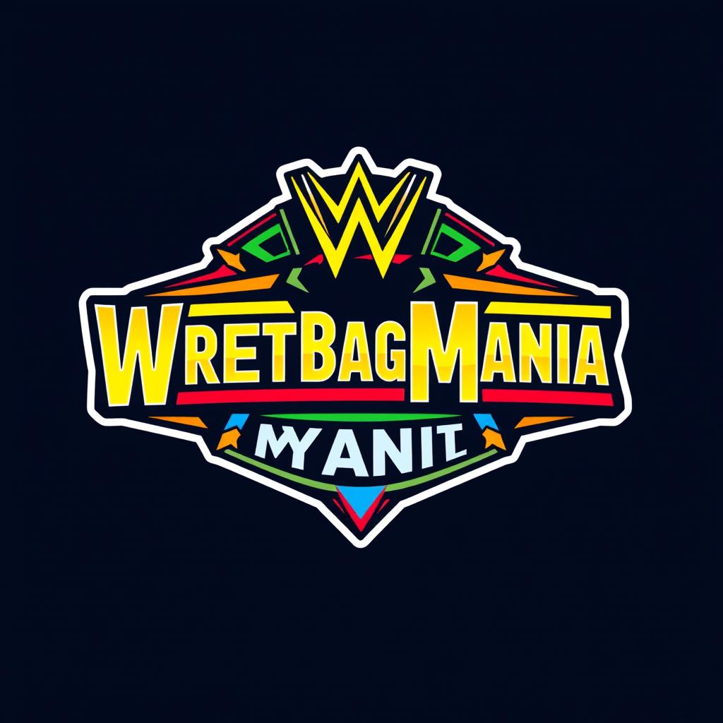 A creative reinterpretation of the classic WrestleMania logo, featuring bold, stylized lettering that says "MylarbagMania" in place of the original brand name