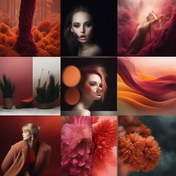 Generate a high-definition, editorial quality five-panel mood board with stunning visuals and vibrant colors.