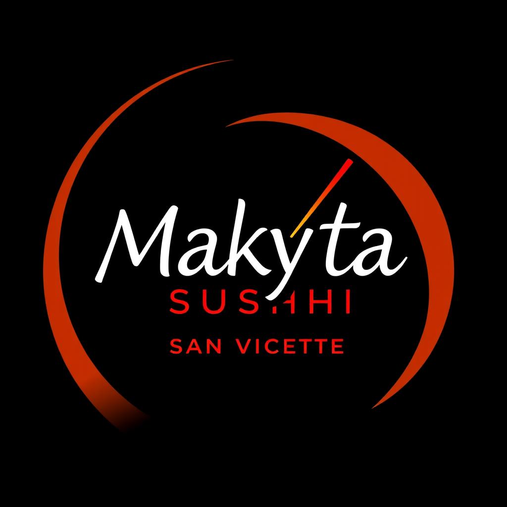 A logo design for a sushi restaurant named 'Makyta Sushi San Vicente'
