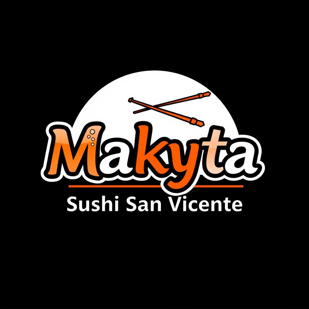 A logo design for a sushi restaurant named 'Makyta Sushi San Vicente'