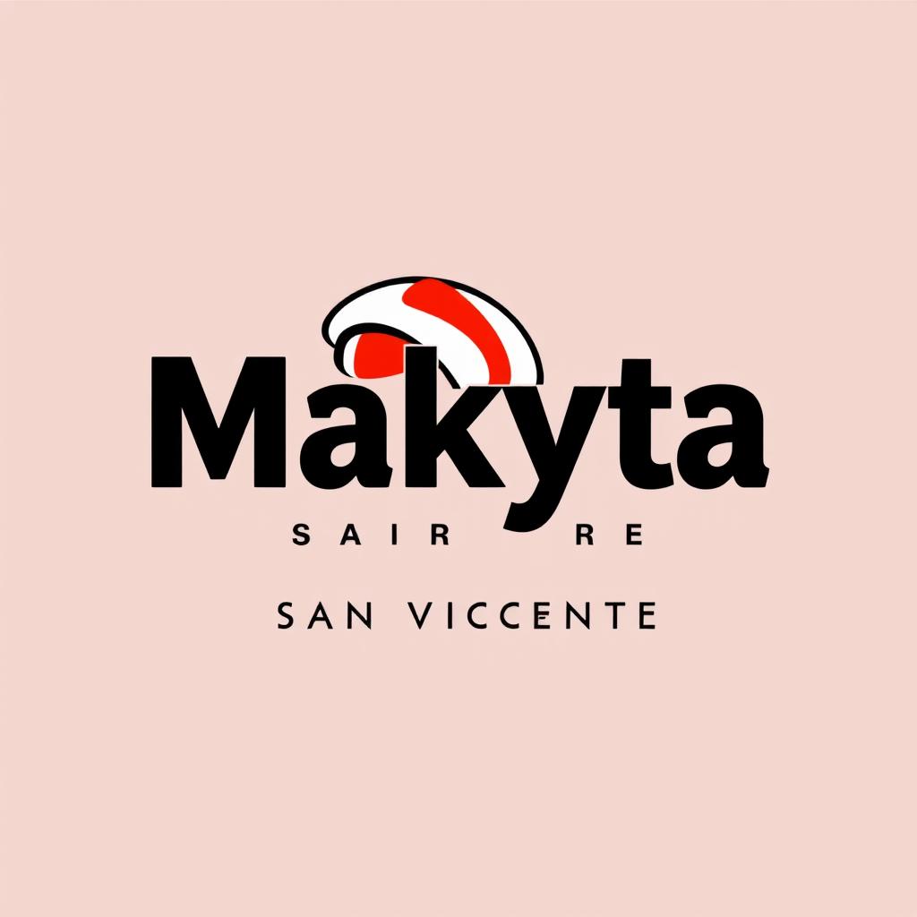 A logo design for a sushi restaurant named 'Makyta Sushi San Vicente'
