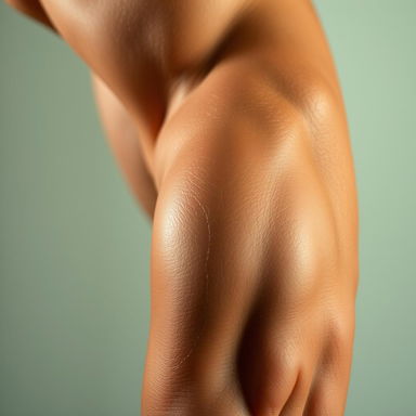 A close-up shot of an arm showcasing clean cuts that emphasize the triceps muscle definition without being overly large