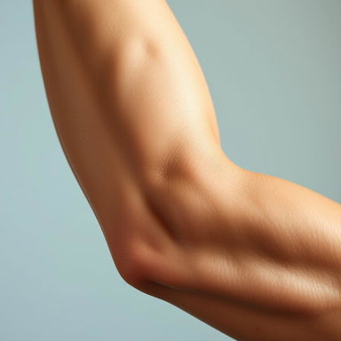 A close-up shot of an arm showcasing clean cuts that emphasize the triceps muscle definition without being overly large