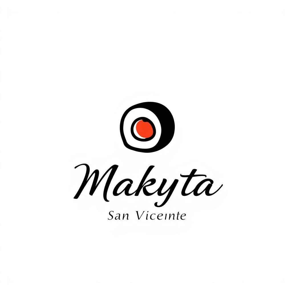 A logo design for a sushi restaurant named 'Makyta Sushi San Vicente'