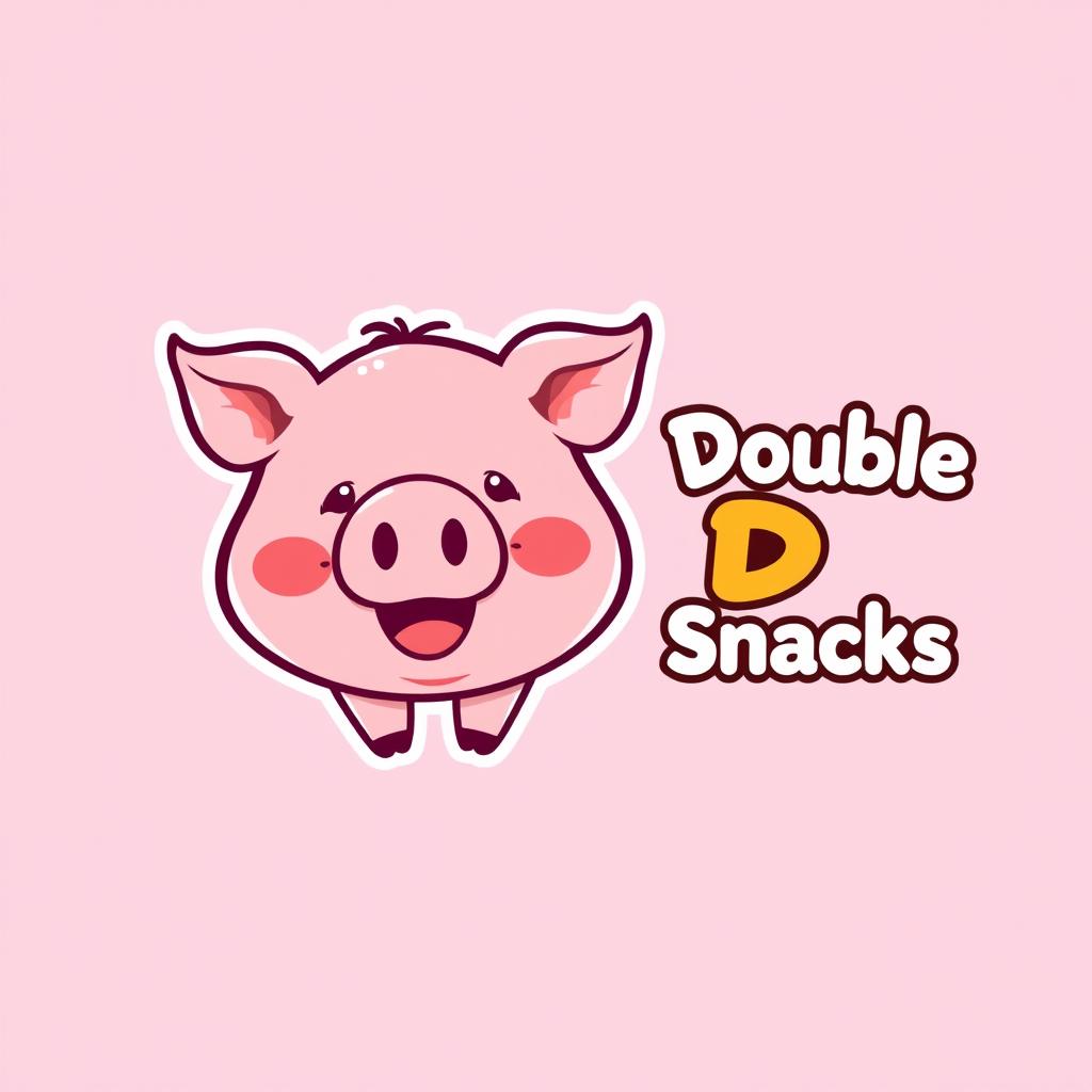 A cute logo design for food, featuring a playful pig illustration with a nutmeg (pala) as its nose, styled visually to convey a fun and friendly vibe