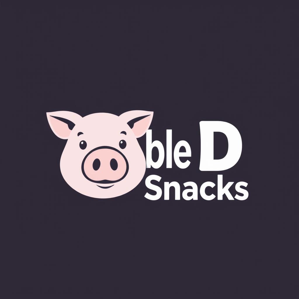 A logo design featuring a stylized image of a pig's snout (DD shape) next to the text "Double D Snacks"