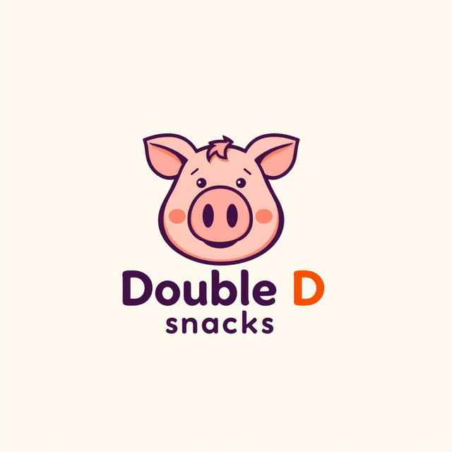 Playful Double D Pig Snout Logo