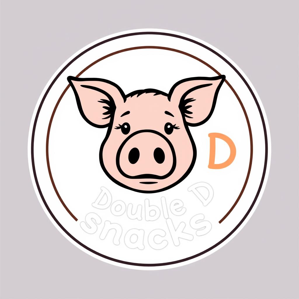 A circular logo design featuring a cute, hand-drawn pig nose where the nostrils are shaped like the letters 'DD'