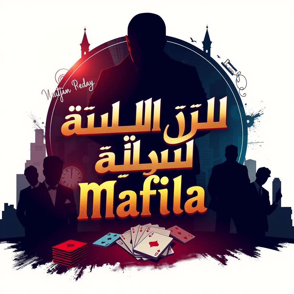 A vibrant and eye-catching poster featuring a stylized design that incorporates elements related to a mafia game