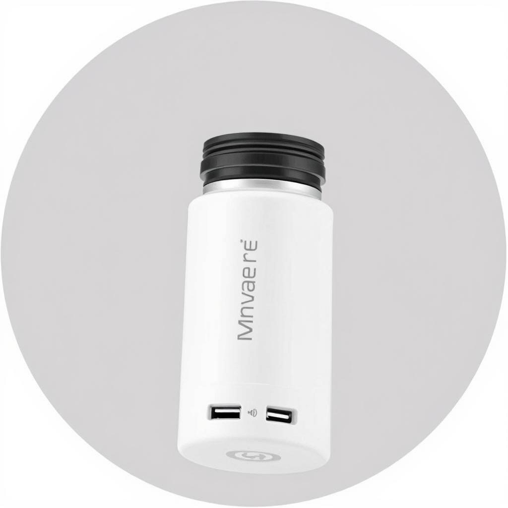 A sleek, modern white thermal flask with a tight seal lid, featuring an innovative design where the base of the bottle also has threading for additional functionality