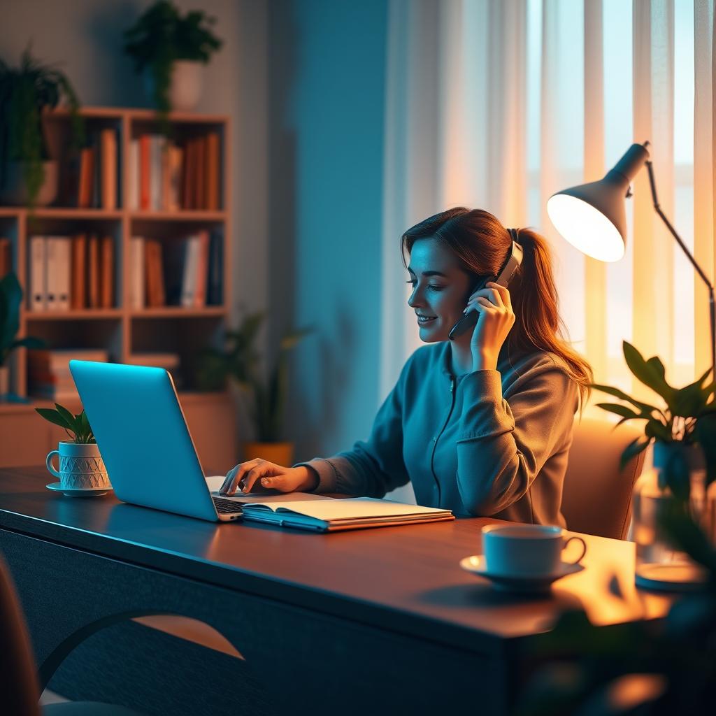 A warm and inviting representation of a helpline service, symbolizing support and assistance