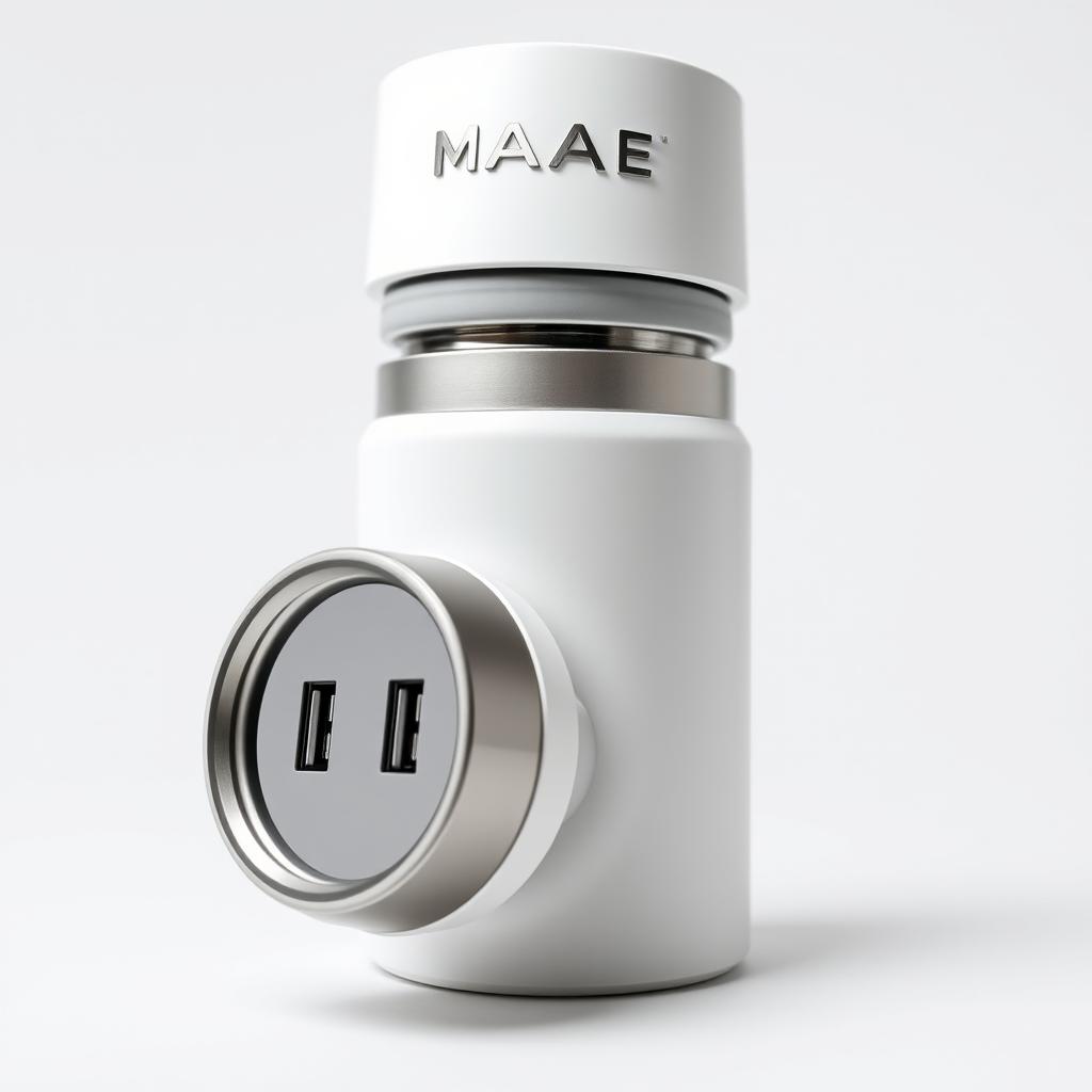 A modern white thermal flask featuring a secure lid