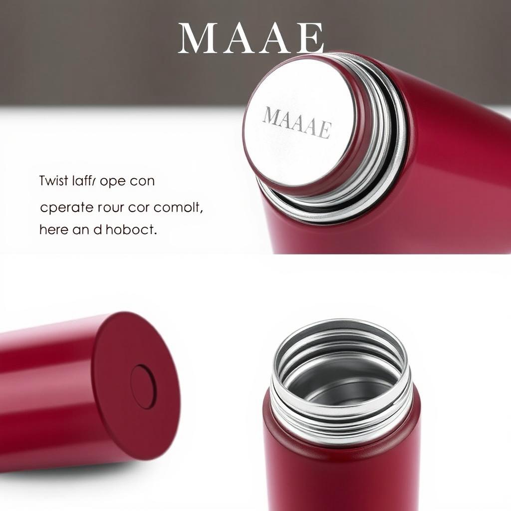 A vibrant wine-red thermal flask with a 500 ml capacity, featuring a secure lid