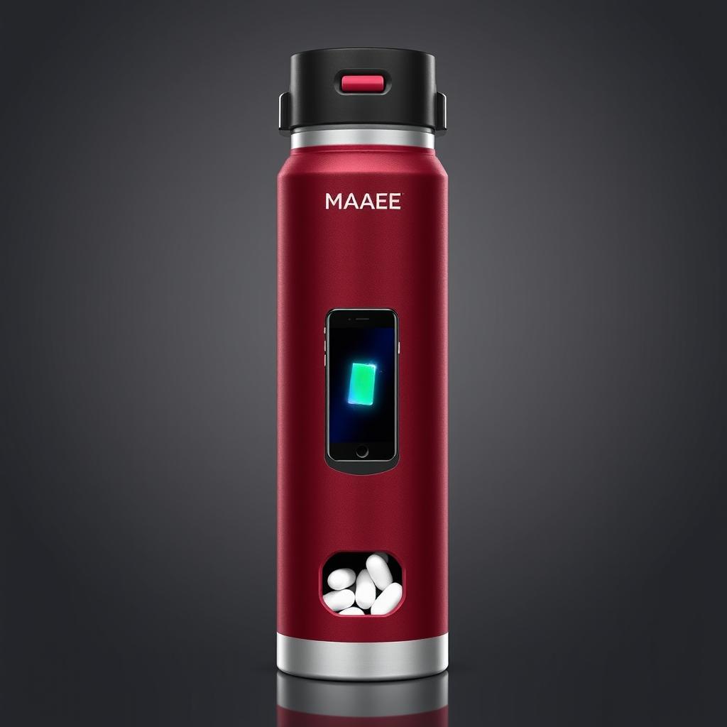 A stylish wine-red thermal flask with a 500 ml capacity, featuring a secure lid