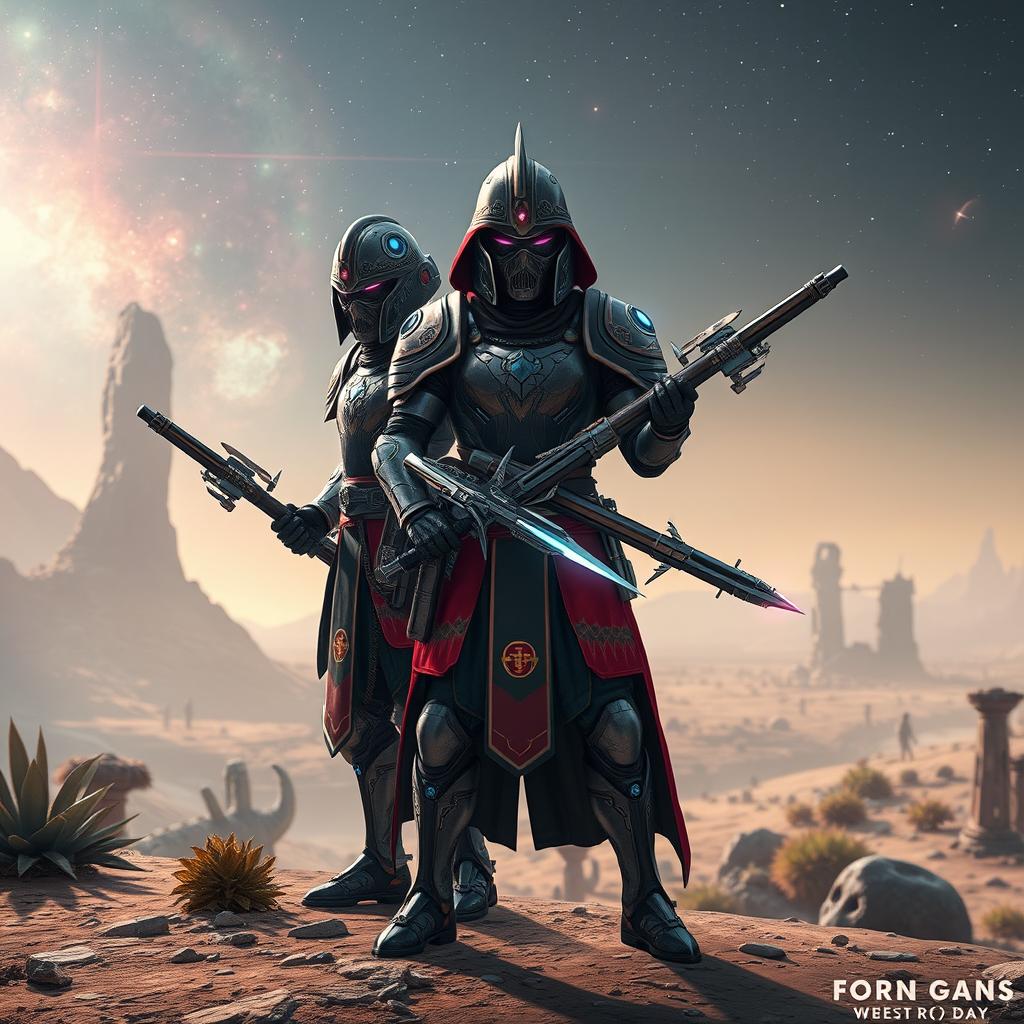 A futuristic interpretation of Portuguese conquistadors in an imaginative, sci-fi setting