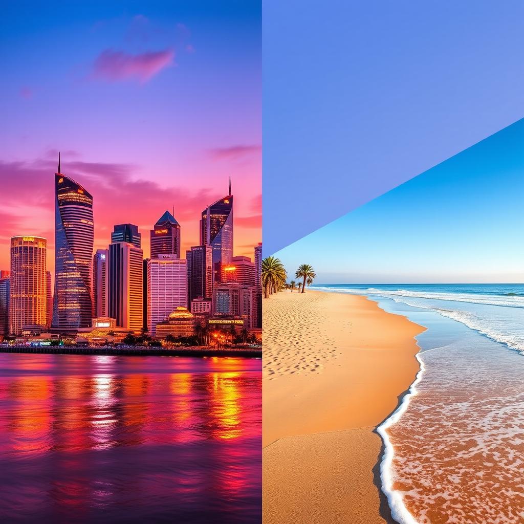 A striking photo collage showcasing two dynamic images seamlessly combined into one pair