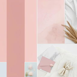 An ultra minimalist mood board in pastel colors with an editorial layout